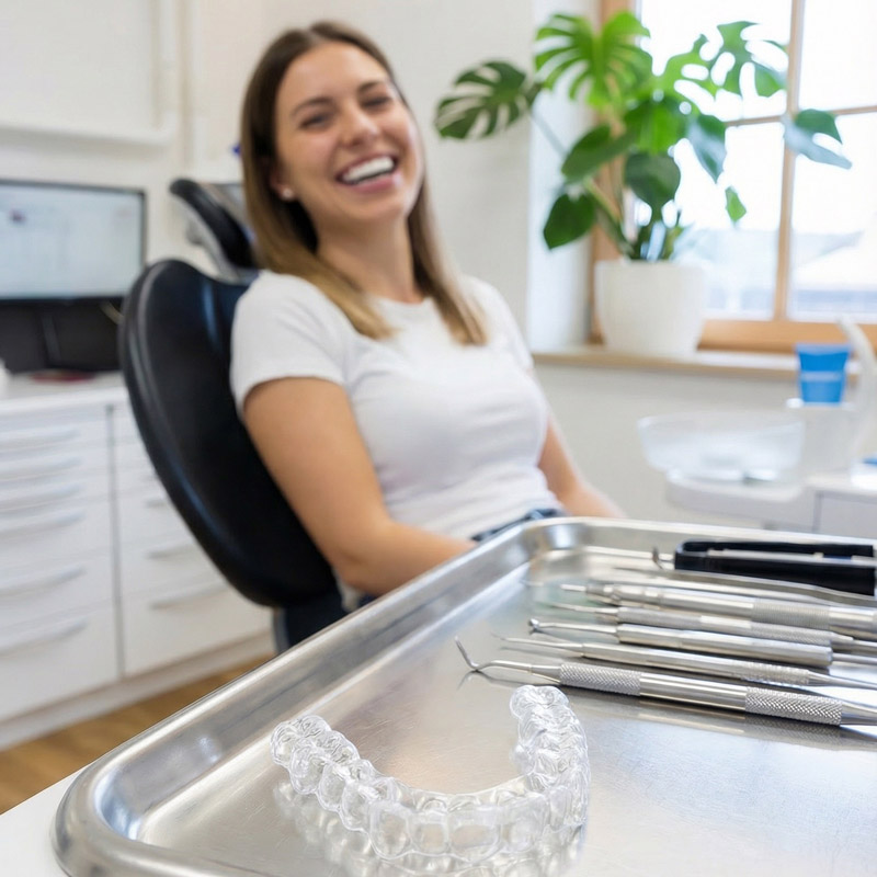 Aligner Zahnschiene, unsichtbare Zahnspange, Zahnfehlstellung Korrektur, Zahnspange für Erwachsene, Zahnarztpraxis Winzer Dr. Zacher